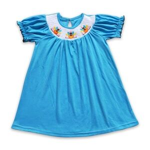 Embroidered Turkey Smocked Dress